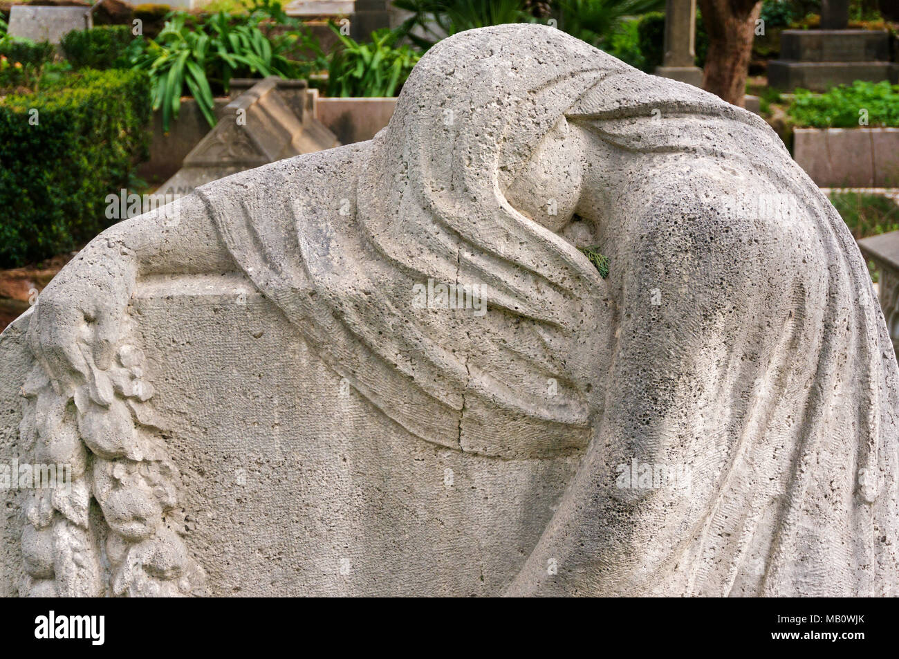 Profunda desesperación - cementerio protestante - Roma Foto de stock