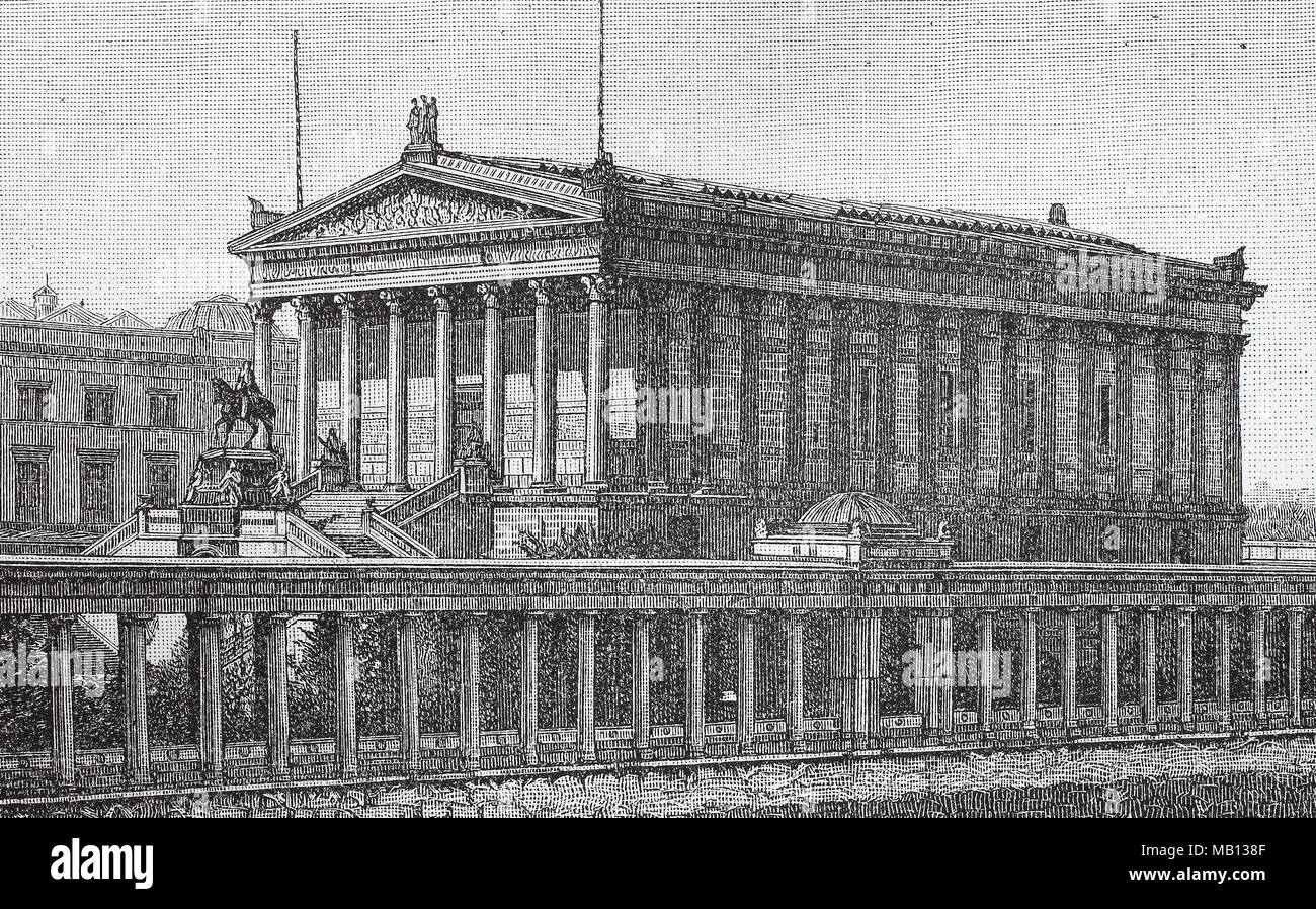 Nationalgalerie de Berlín, Alemania, en 1876, la Galería Nacional de Berlín, Alemania, es un museo para el arte digital, mejor reproducción de una impresión original desde el año 1895 Foto de stock