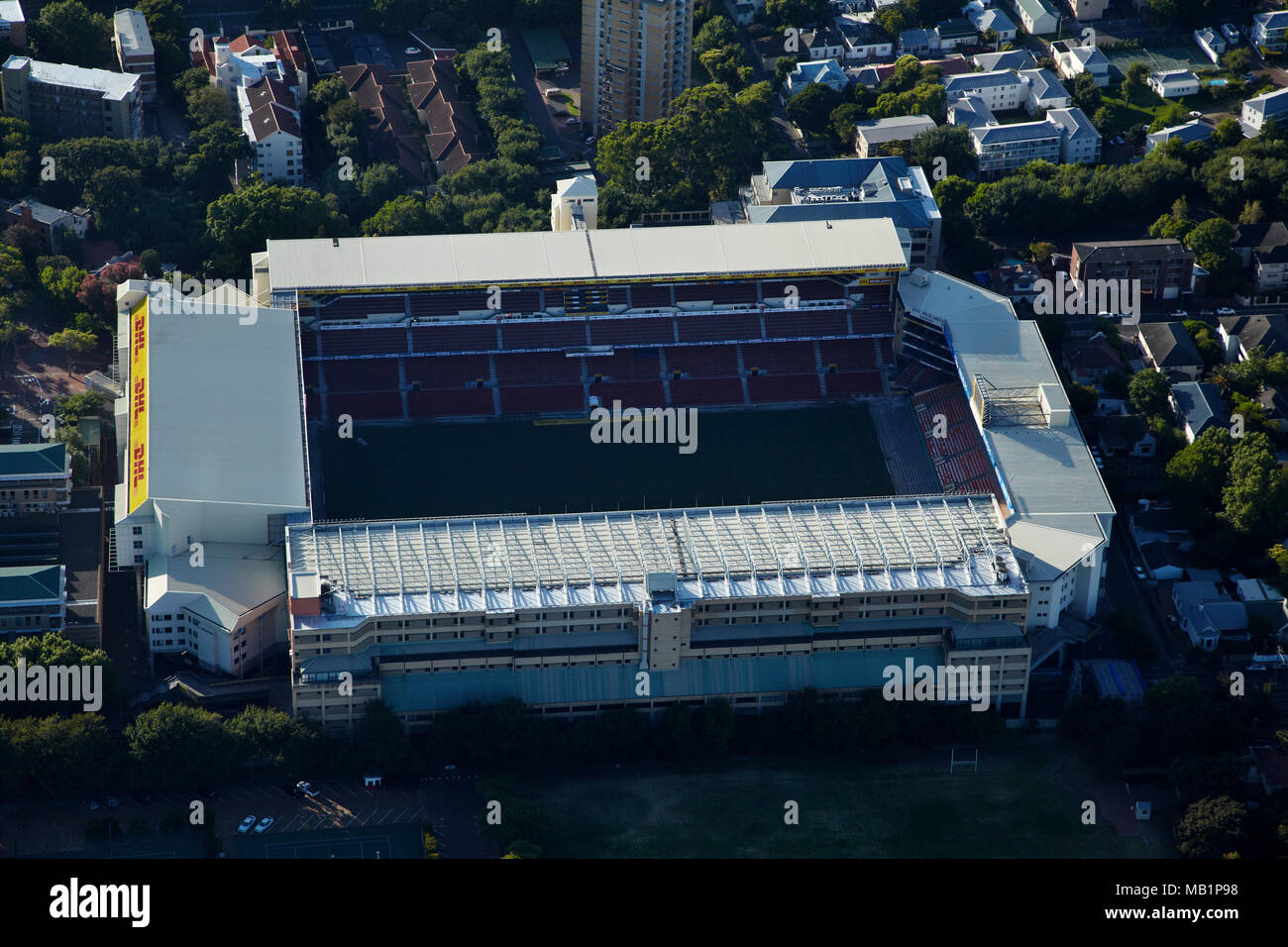 Newlands Stadium, en Ciudad del Cabo, Sudáfrica - antena Foto de stock