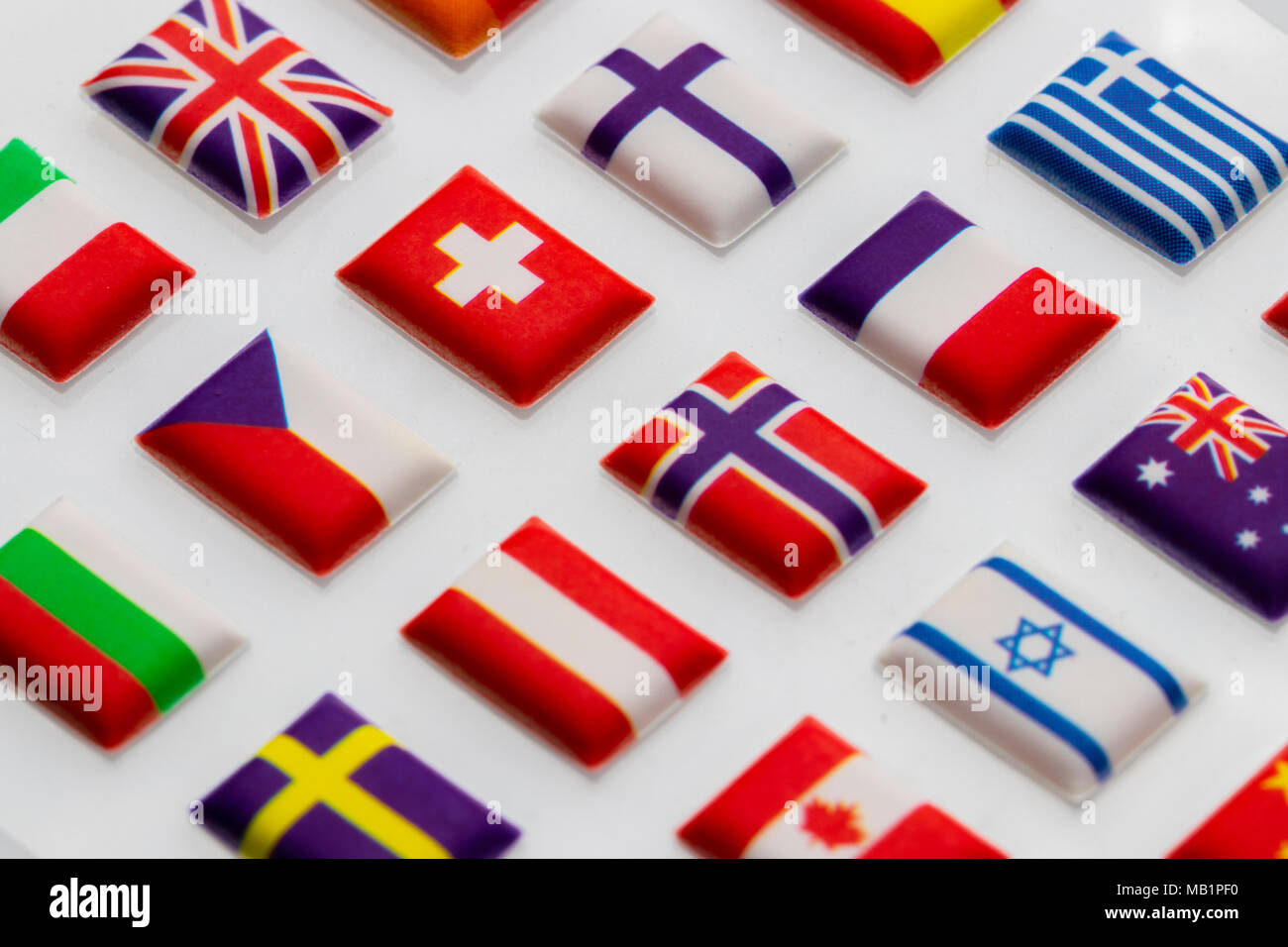Bandera Internacional, muchos países de fondo horizontal Foto de stock
