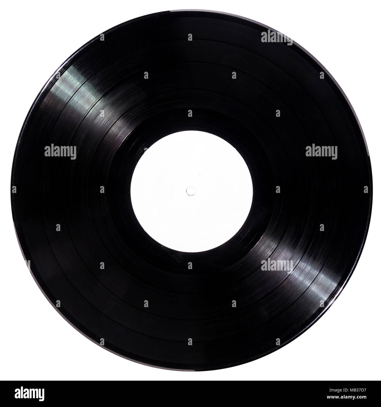 Grabar disco de vinilo negro con etiqueta de papel blanco aislado sobre  fondo blanco Fotografía de stock - Alamy