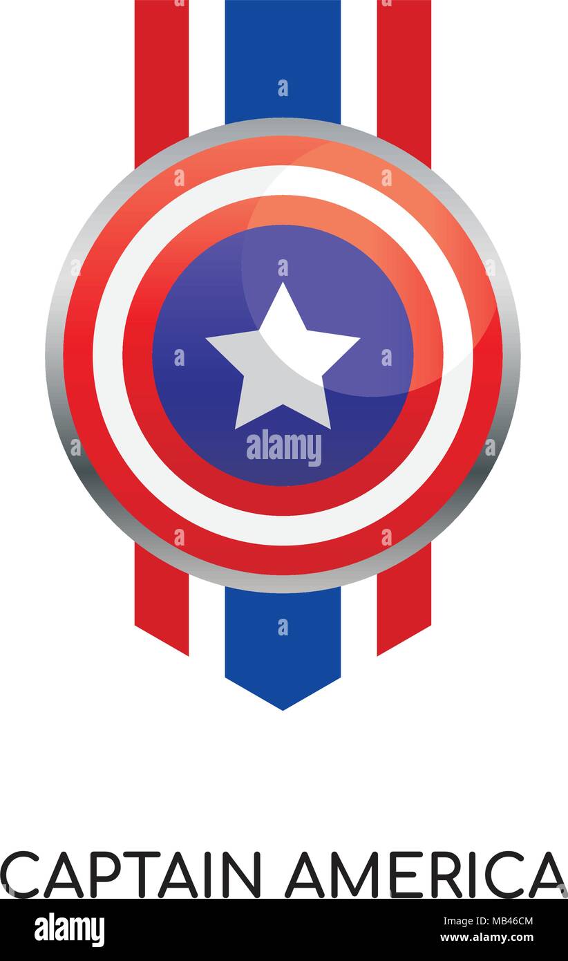 Minero internacional Arco iris Logotipo de capitán América aislado sobre fondo blanco para tu web, móvil y  app design Imagen Vector de stock - Alamy