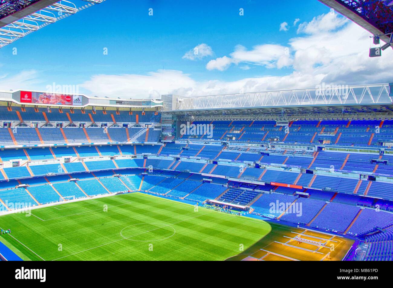 Ver el estadio de fútbol Santiago Bernabeu el 24 de marzo de 2018, en Madrid, España. Foto de stock