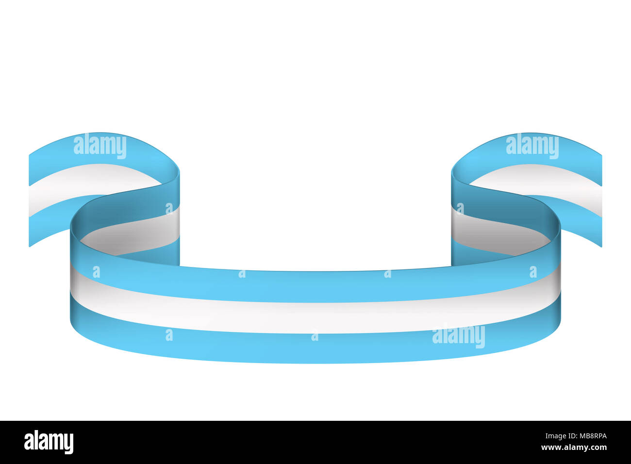 Cinta volumétrica en tres colores de la bandera argentina sobre fondo  blanco con el lugar de inscripción Fotografía de stock - Alamy