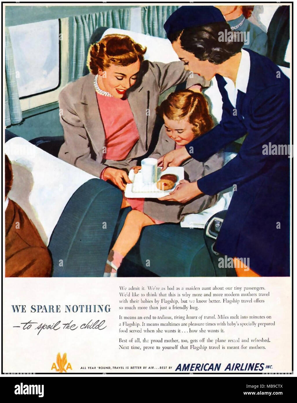 AMERICAN AIRLINES anuncio 1949 Foto de stock