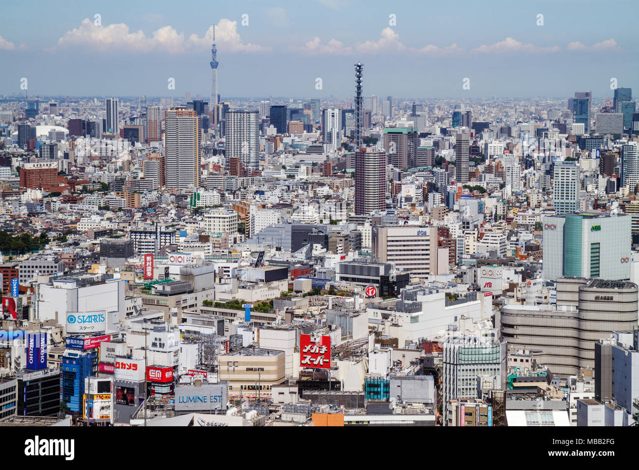 Tokio Japón, Shinjuku, horizonte de la ciudad, Sky Tree distante, torre, vista desde Shinjuku, japonés, oriental, Japan110711152 Foto de stock