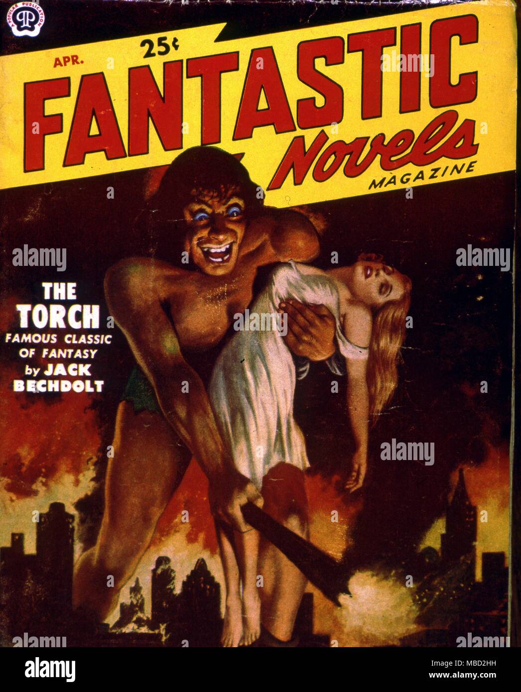 Monstruos. Cubierta de novelas fantásticas, una revista de ciencia ficción americana.1951. Foto de stock