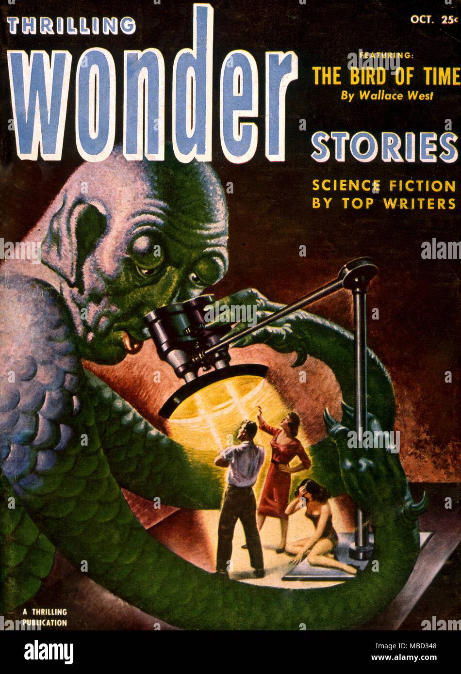 Revistas de ciencia ficción y horror. "Emocionantes historias de maravilla de cobertura. Foto de stock