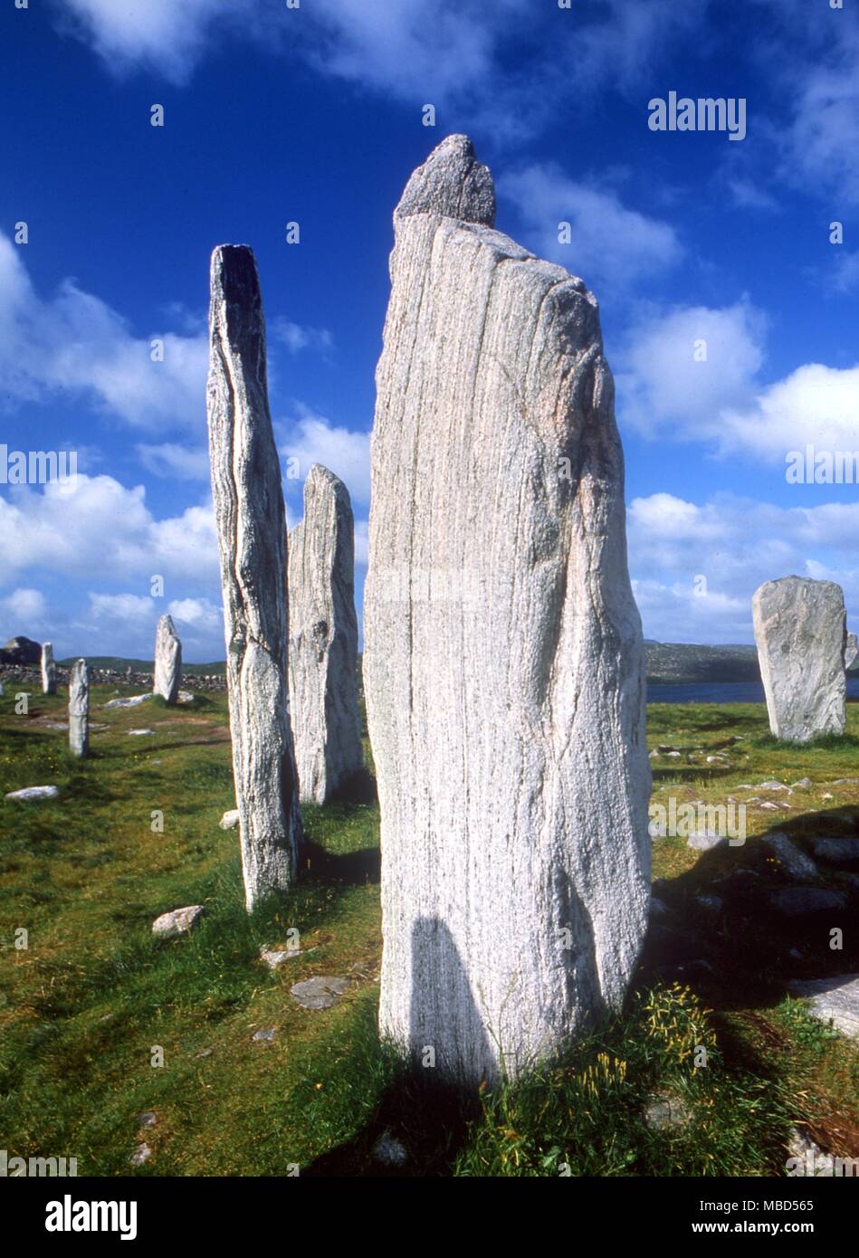 Círculo de Callanish. La isla de Lewis, Hébridas Exteriores, Escocia orientación periódica vinculada con el espumado de la luna. Foto de stock