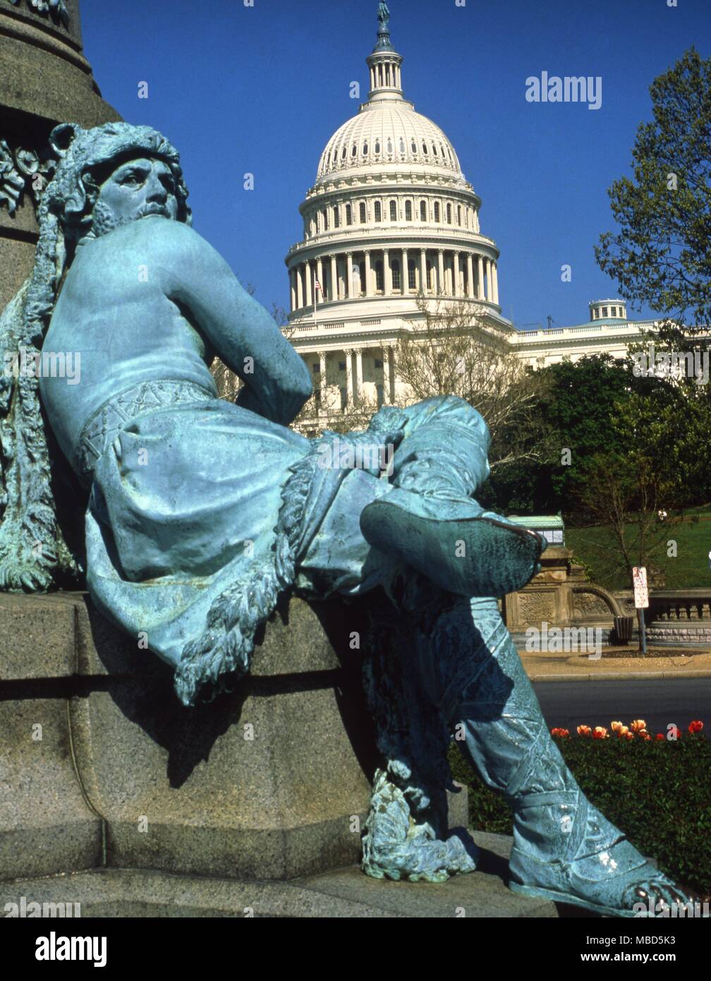 Estados Unidos - Washington DC - detalle del monumento al presidente asesinado, James A. Garfield, en Washington DC, al noreste del edificio del Capitolio - © /Charles Walker Foto de stock