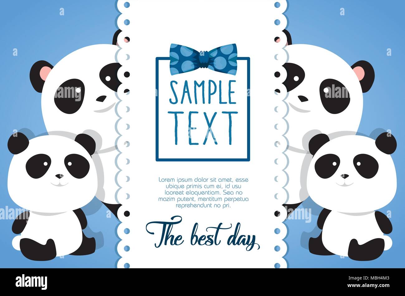 Feliz Día del padre tarjeta con el oso panda Imagen Vector de stock - Alamy