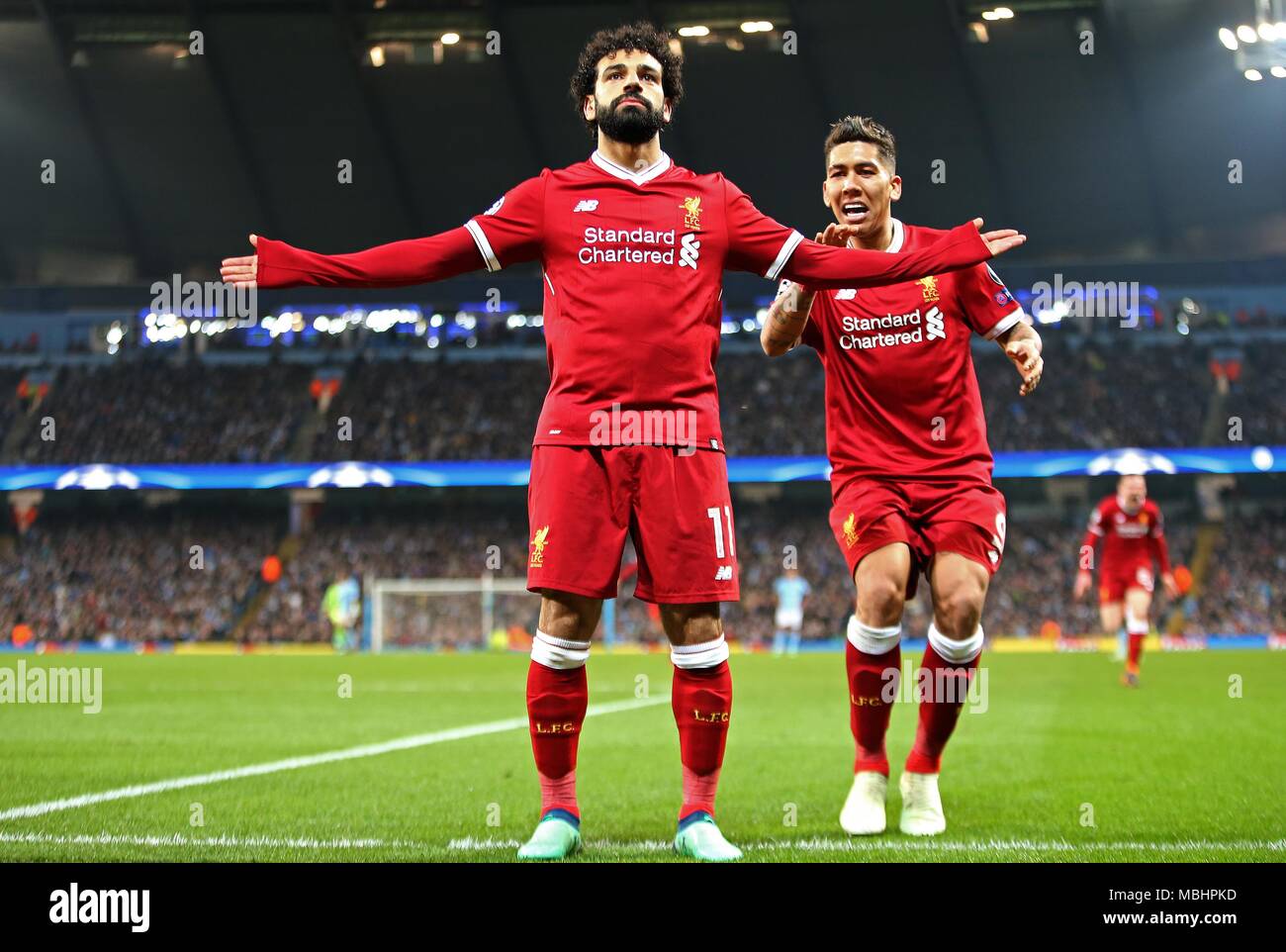 Mohamed Salah Roberto Firmino Manchester City V Liverpool Fc Manchester City V Liverpool Fc Champions League Cuartos De Final 2018 Etihad Stadium Manchester Inglaterra 10 De Abril De 2018 Gbb7348 Estrictamente