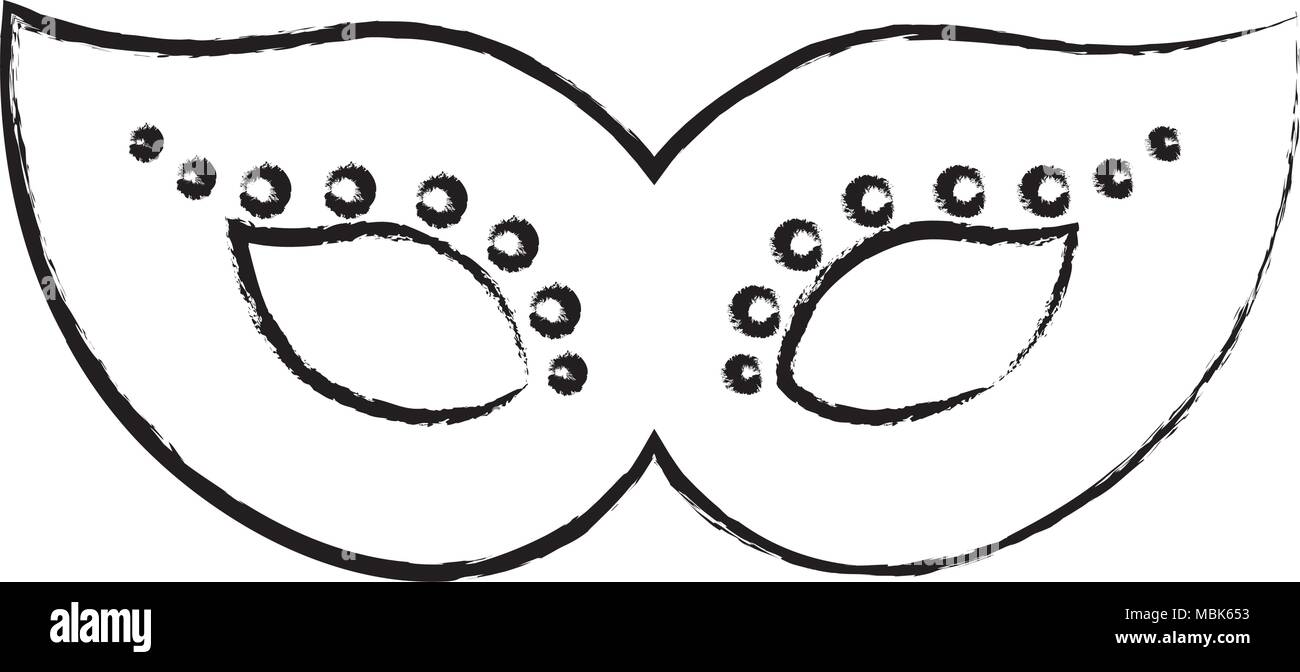 Boceto de la máscara de carnaval icono sobre fondo blanco, ilustración  vectorial Imagen Vector de stock - Alamy