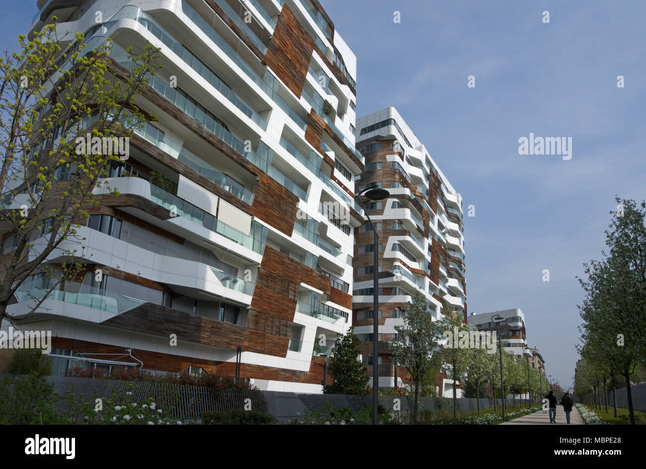El CityLife residencias residencias (Zaha Hadid), Milán, Italia Foto de stock