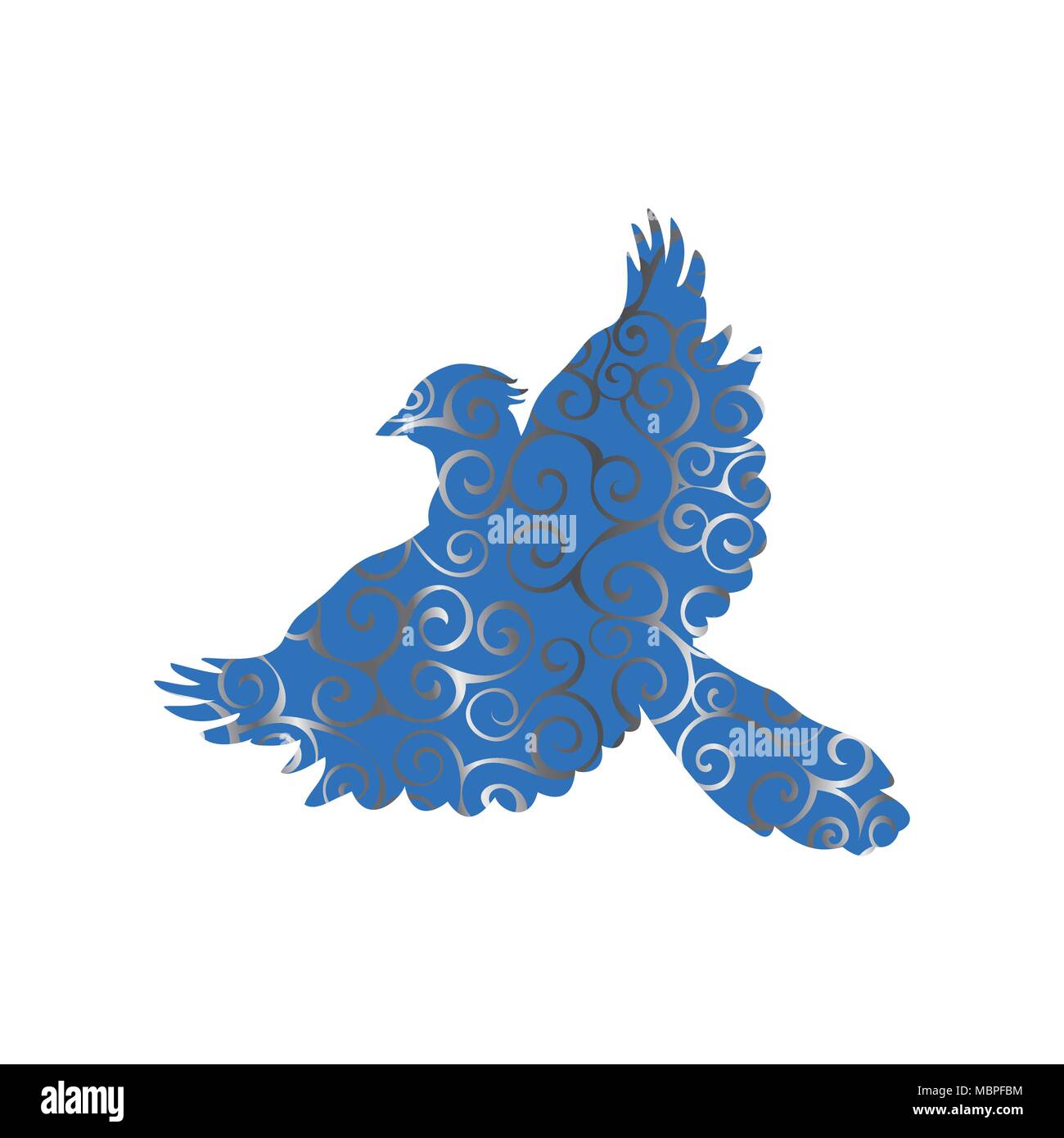 bird espiral silueta animal. Vector Illustrator Imagen Vector de stock - Alamy