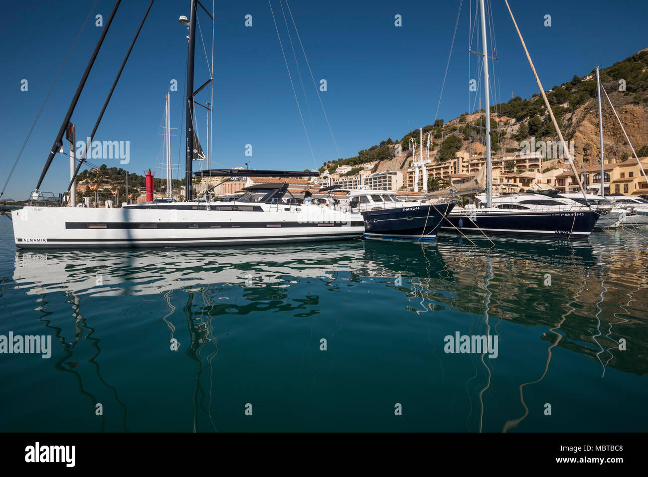 Marina Greenwich Harbor en la Punta del Mascarat, Altea, Costa Blanca, España, Europa Foto de stock