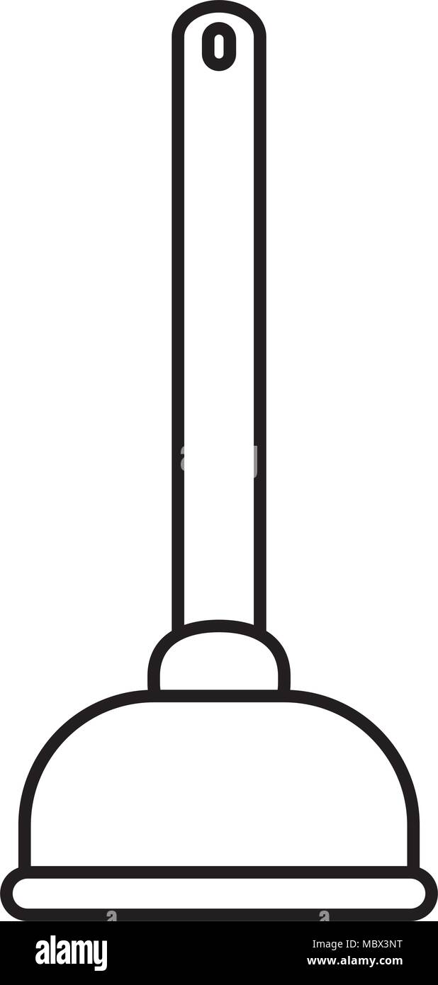 Wc línea herramienta del émbolo de mando al equipo de fontanero Imagen  Vector de stock - Alamy
