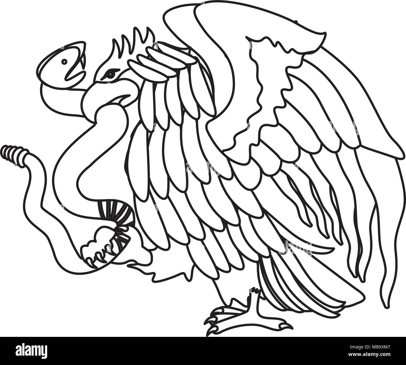 Águila devorando la serpiente emblema mexicano Imagen Vector de stock -  Alamy