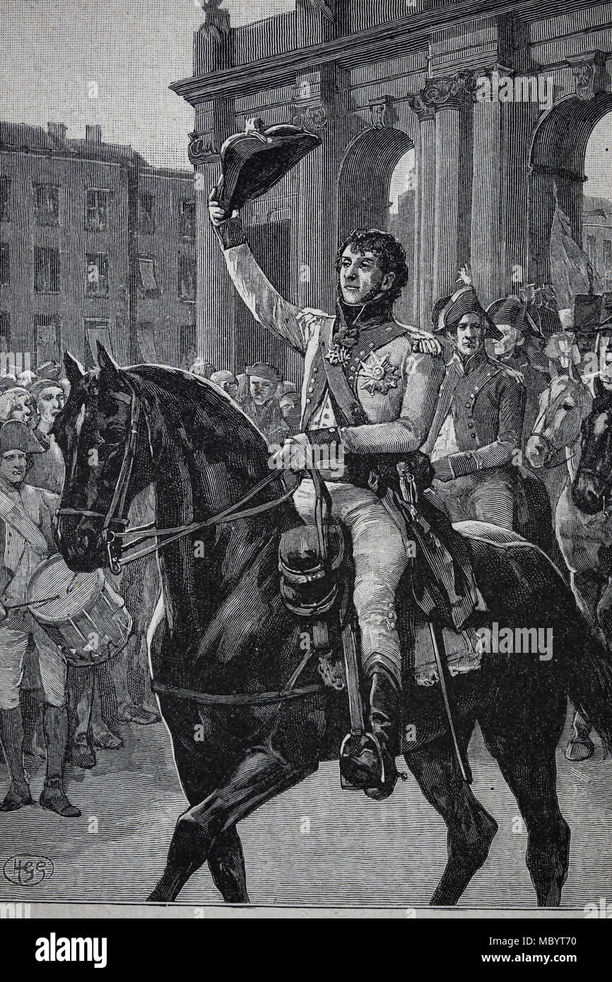 Guerra Peninsular (1807-1814). Las guerras napoleónicas. General Murat (1767-1815) entrada a Madrid, 23 de marzo de 1808. Foto de stock