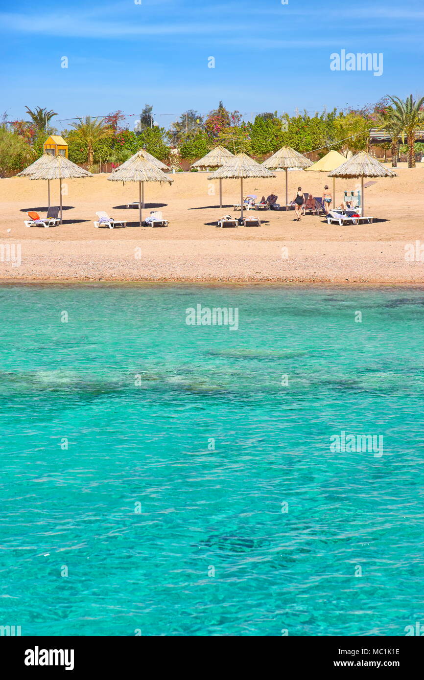Beach Resort Berenice, Aqaba, Jordania Foto de stock