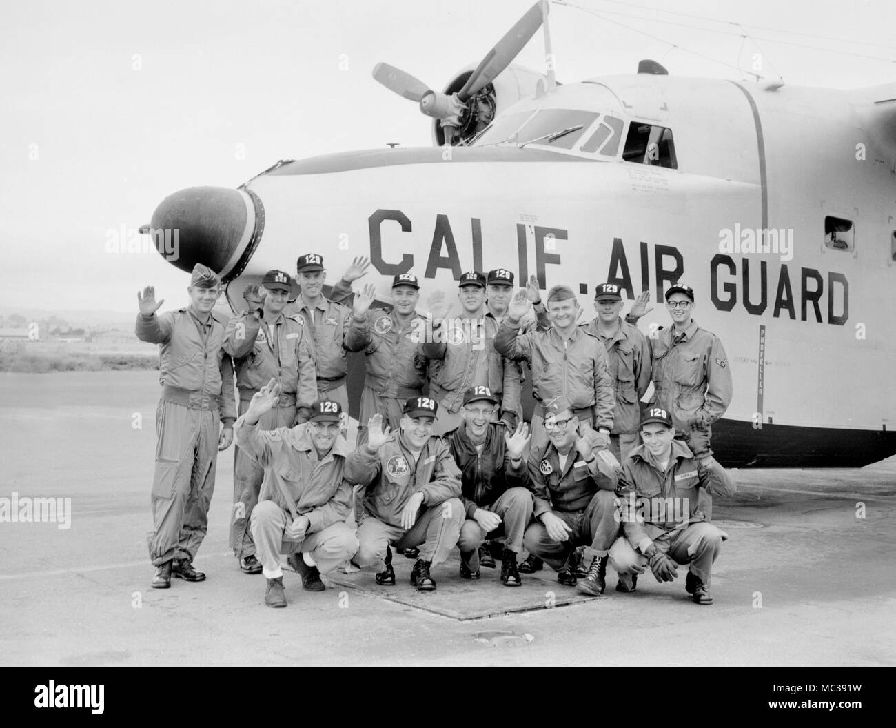 Guardia Nacional Aérea grupo disparó en California, ca. 1962. Foto de stock