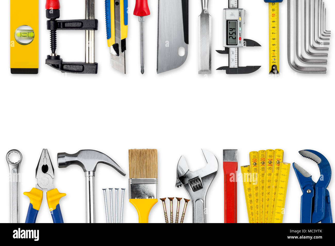 Conjunto de herramientas de bricolaje con espacio para el texto Fotografía  de stock - Alamy