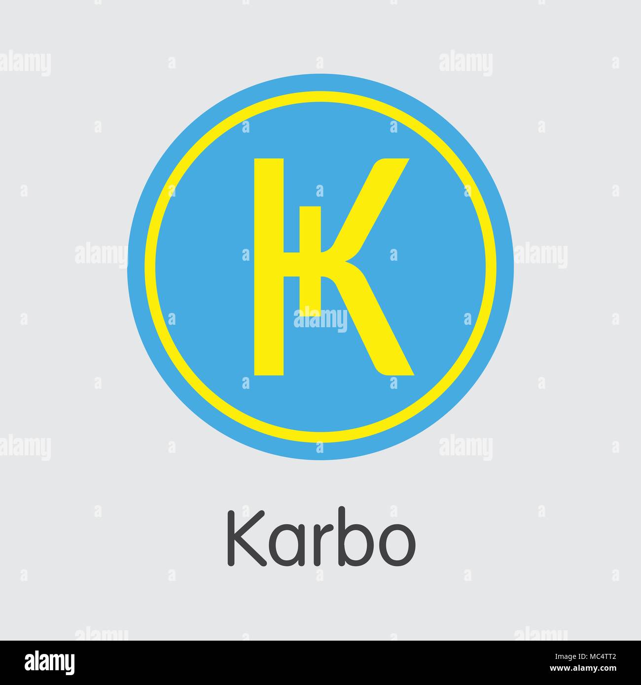 Karbo Moneda criptográfica. Vector KRB pictograma Imagen Vector de stock -  Alamy