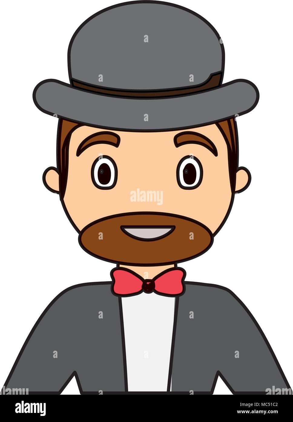 Hombre con sombrero icono dibujos animados sobre fondo blanco, ilustración  vectorial diseño colorista Imagen Vector de stock - Alamy