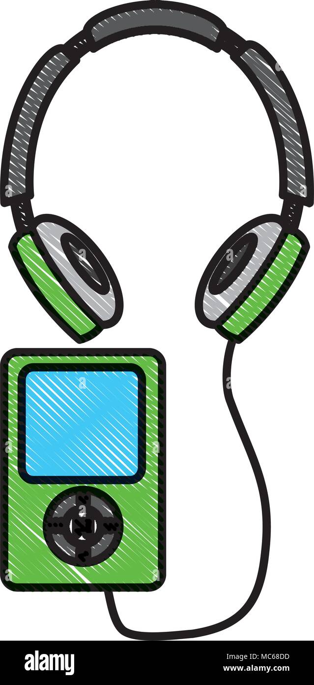 Auriculares para escuchar música MP3 audio Imagen Vector de stock - Alamy