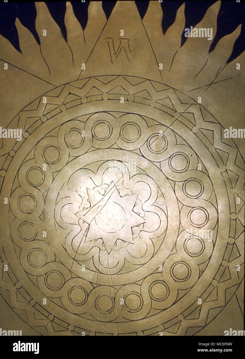 Astrología el centro solar, con estrella de ocho puntas de la palabra zodíaco en la Biblioteca del Congreso, Washington, D.C. Foto de stock