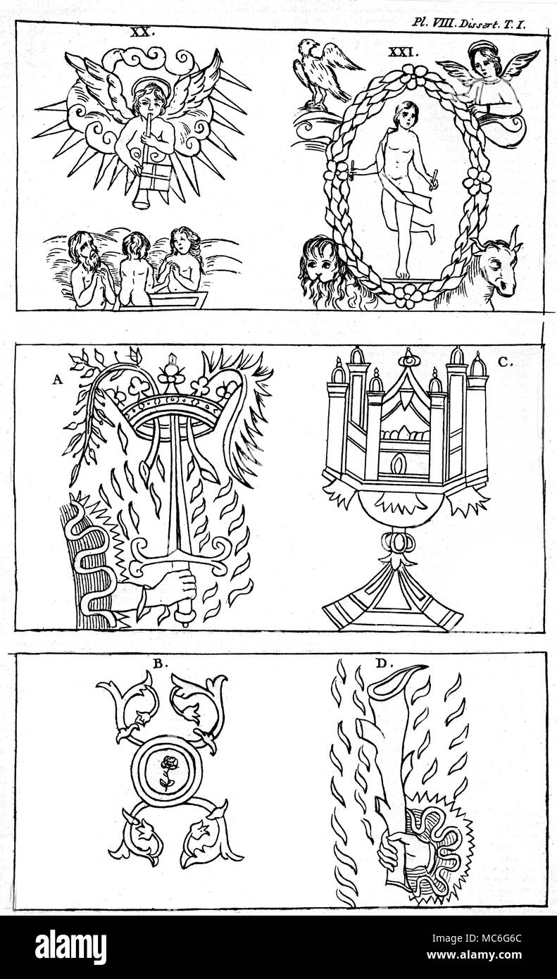 Cartas del Tarot - DISEÑO GEBELIN - Sentencia - World [Parte superior  izquierda] la sentencia, Tarjeta 20 del conjunto representado por el  francés Mason, Court de Gebelin, en 1773, sobre la base