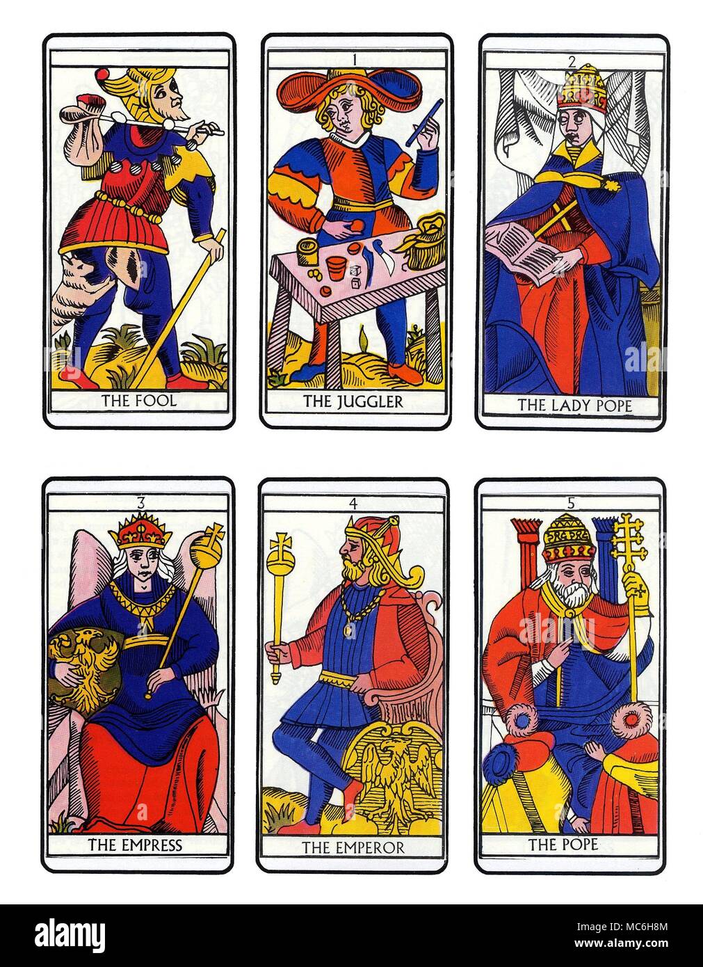 TAROT DE MARSELLA Moderno baraja seis cartas de una secuencia