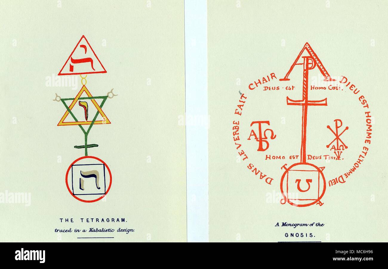 Símbolos mágicos - EL TETRAGRAM Y MONOGRAMA DE GNOSIS símbolos mágicos  elaborado con referencia específica a un estudio del secreto del diseño de  la baraja de tarot. [Izquierda] El tetragram es un