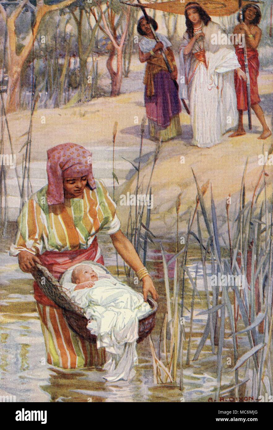 Christian Antiguo Testamento Mito Judio Moises El Hallazgo Del Bebe Moises Que Habia Sido Colocada En El Nilo En Una Cesta De Rush Por Su Madre Para Salvarlo De