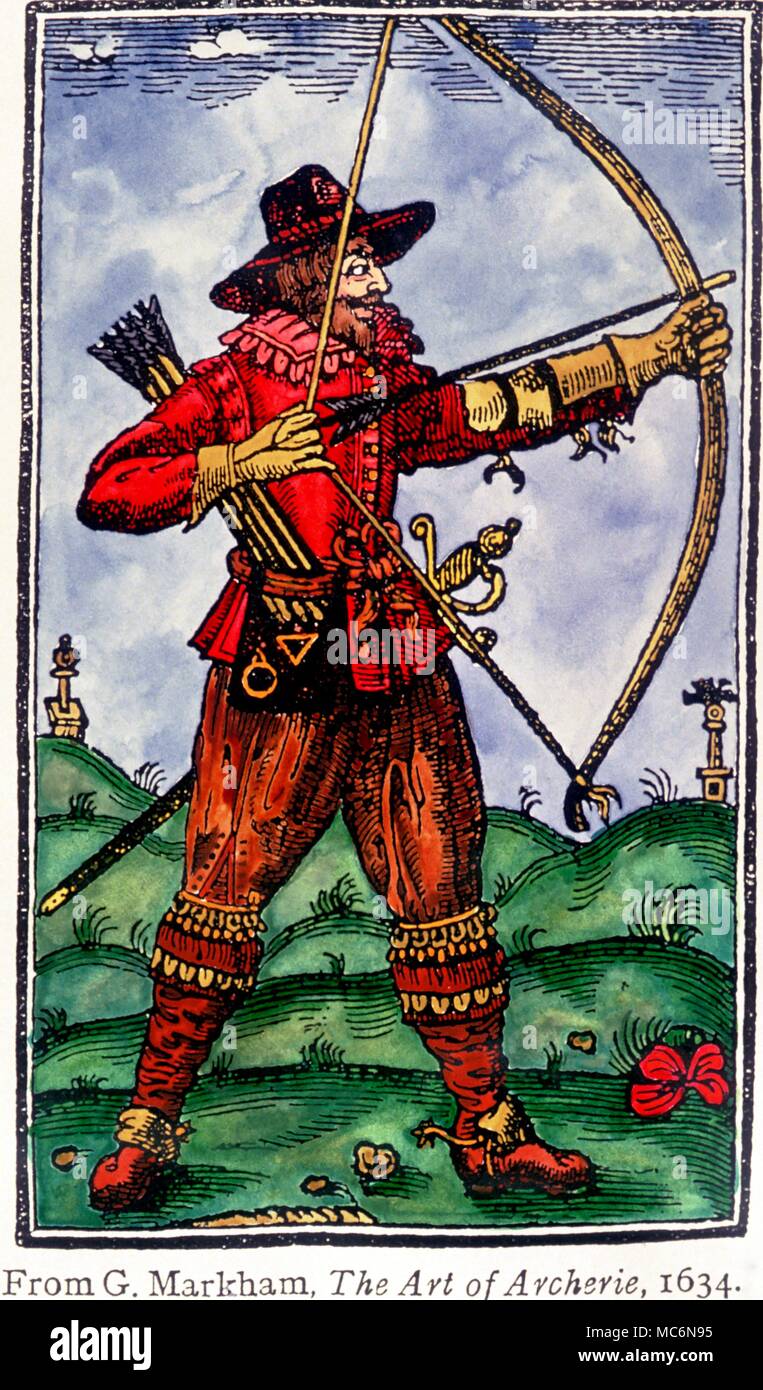 La historia inglesa medieval archer Foto de stock