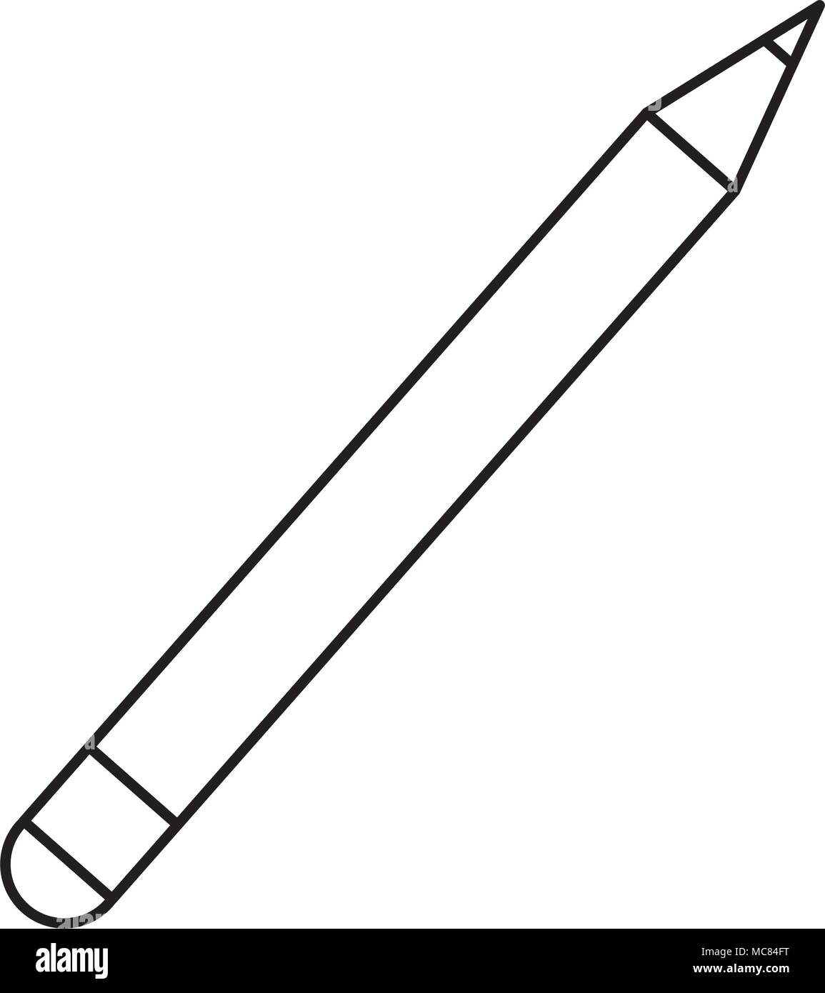 Línea escolar lápiz para dibujar y escribir objetos Imagen Vector de stock  - Alamy