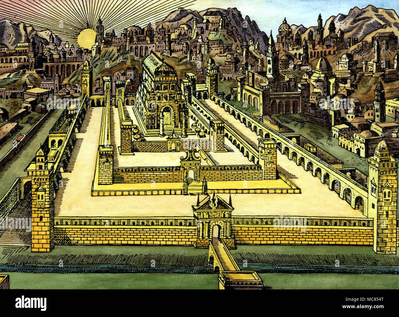 Templo de Salomón el Templo Masónico de Salomón en Jerusalem. Se dice que  después de un grabado por Matthew Merian, fecha 1695 Fotografía de stock -  Alamy