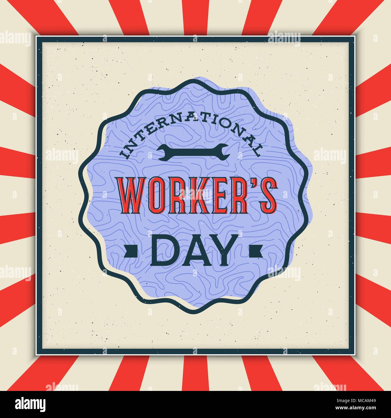 Insignia del día laboral. el día internacional del trabajador ilustración vectorial Ilustración del Vector