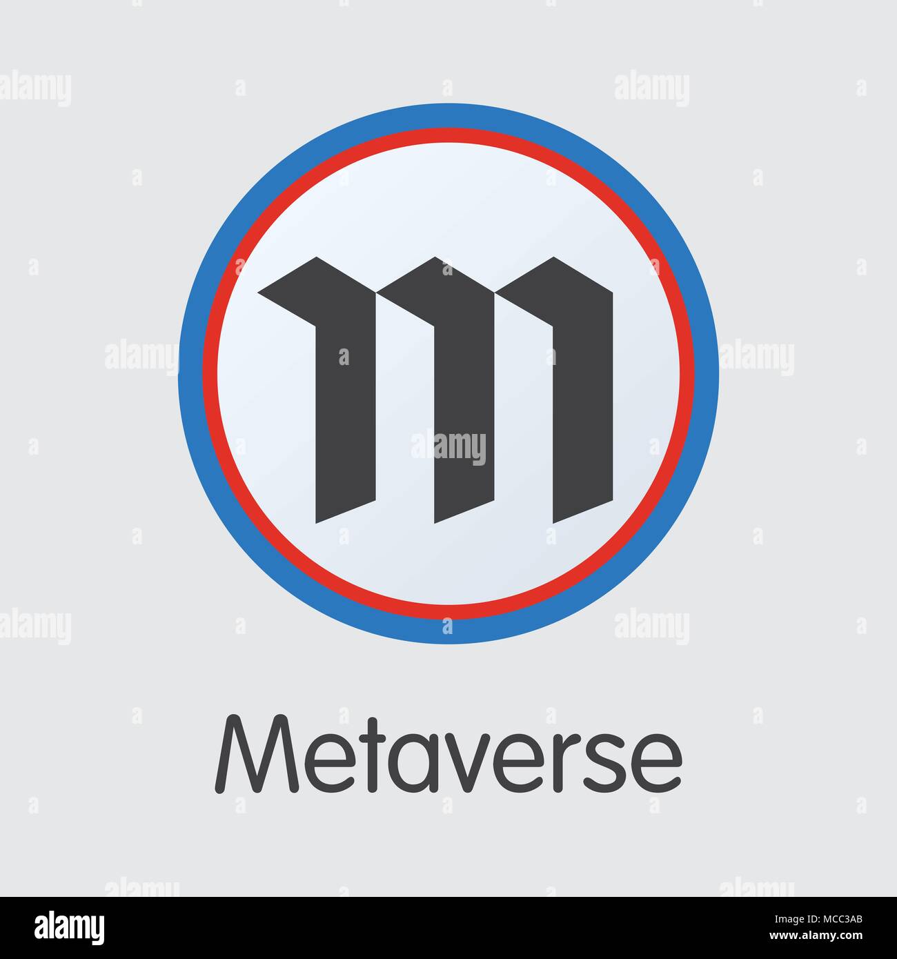 Metaverso - Crypto pictograma moneda símbolo. Ilustración del Vector