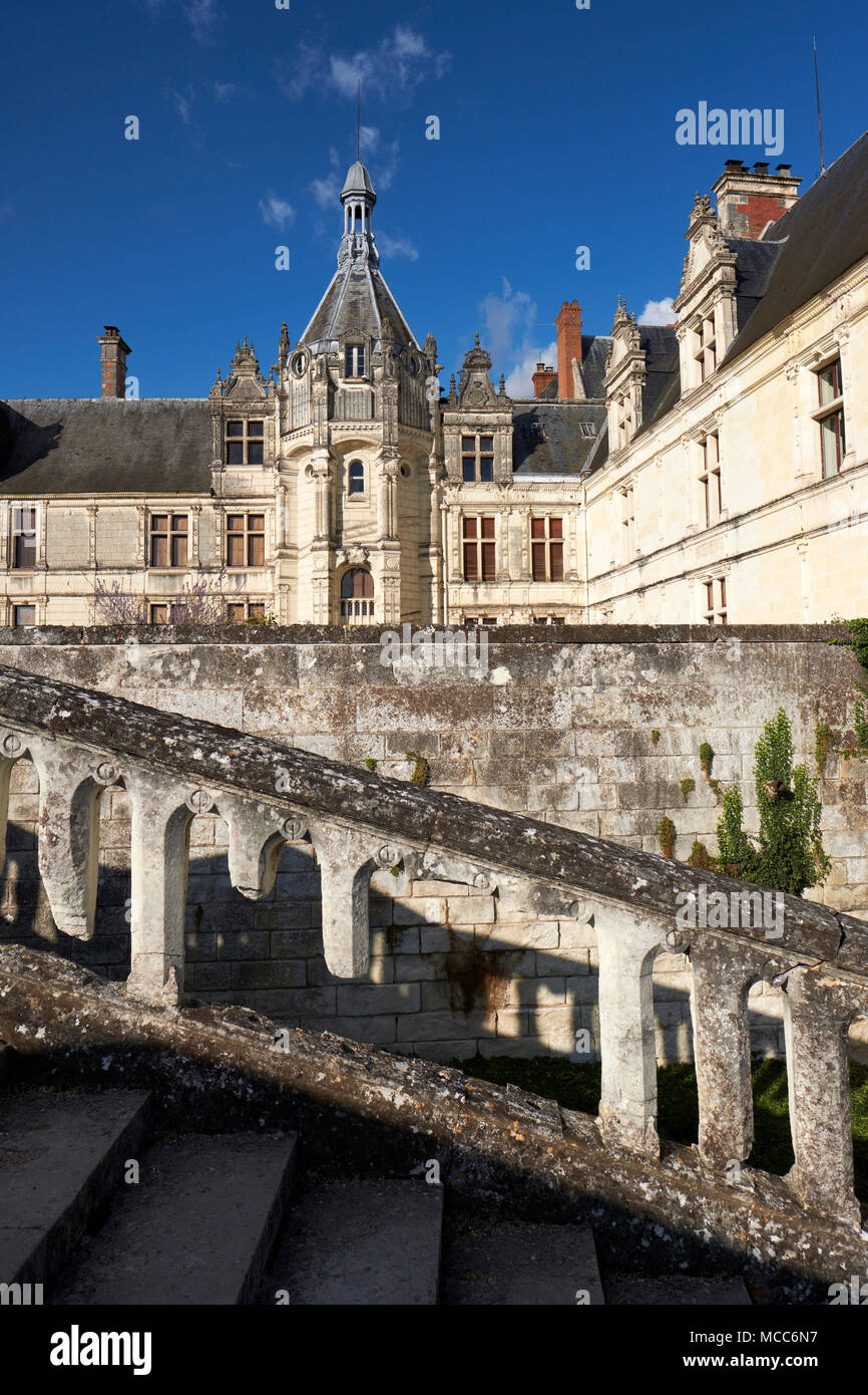 El Chateau de Saint Aignan sur Cher en el Valle del Loira en Francia. Foto de stock