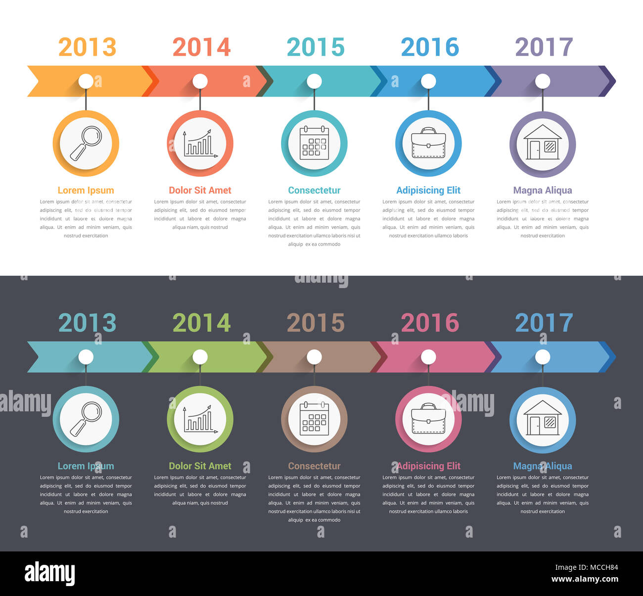 Timeline Infografía Plantilla Con Coloridos Flechas Flujo O Diagrama De Proceso Vectorial Eps10