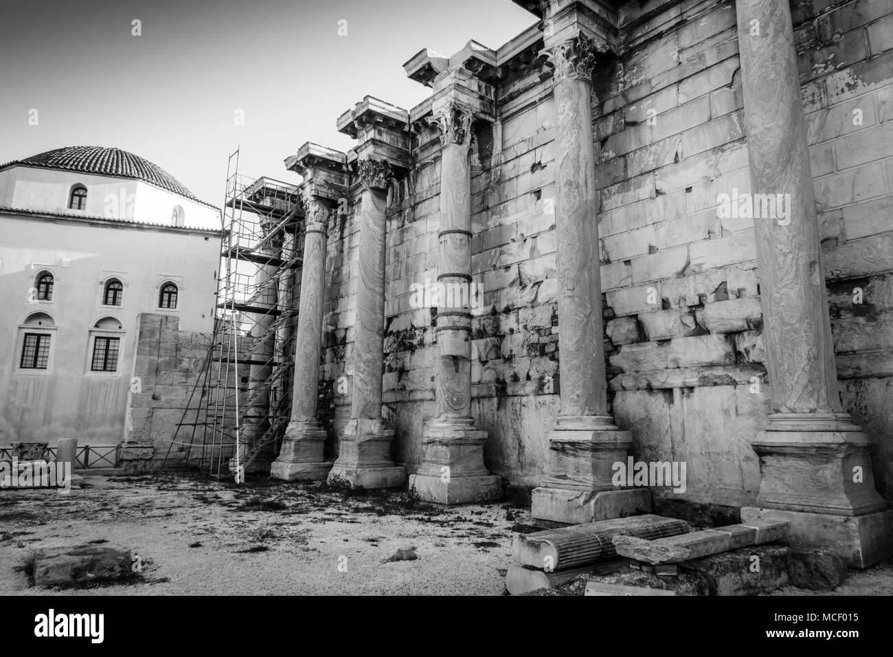 La antigua biblioteca de Adriano, Atenas, Grecia Foto de stock