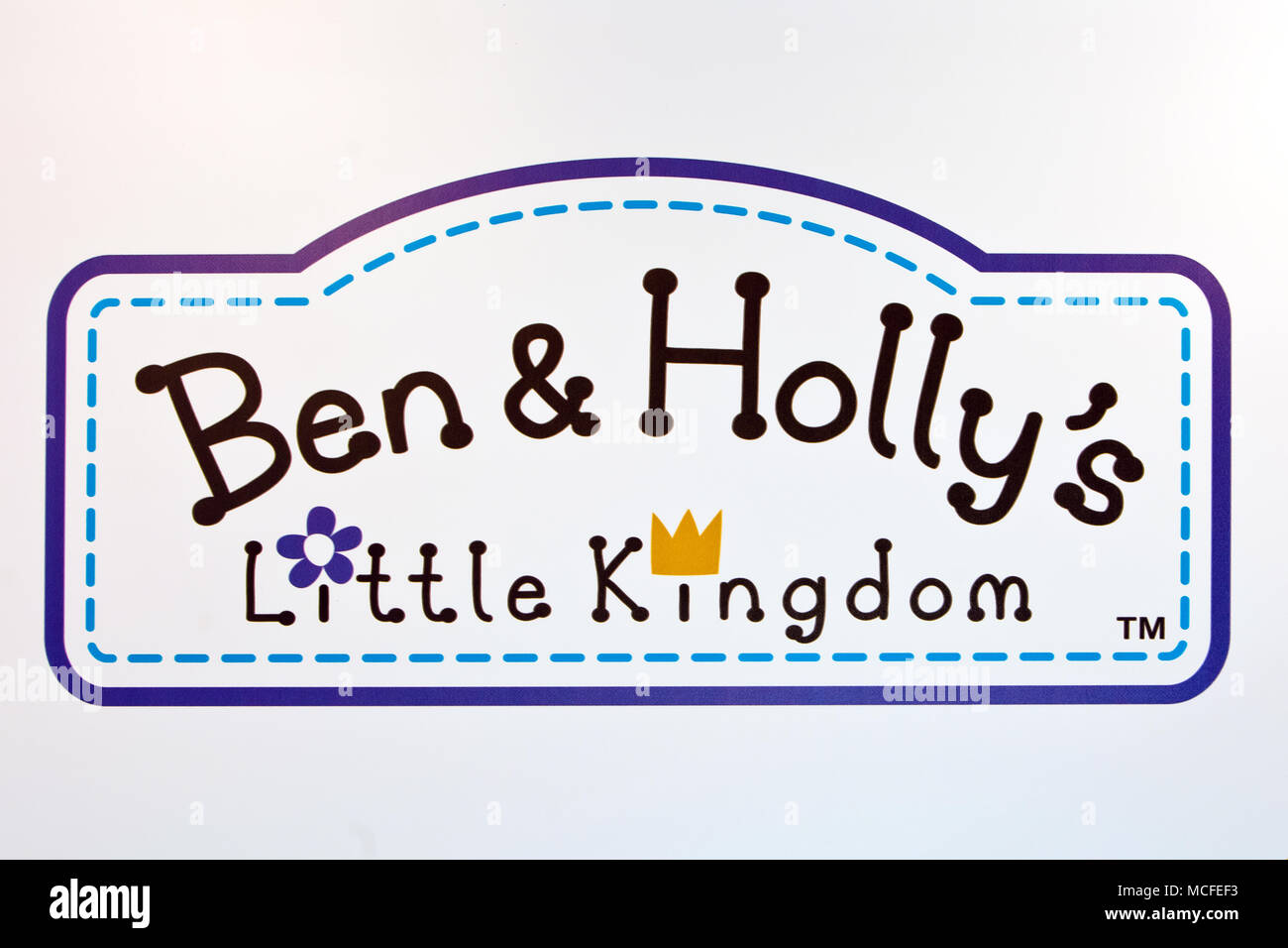Ben & Holly signo del logotipo impreso en banner. Ben & Holly's Little Kingdom es una serie