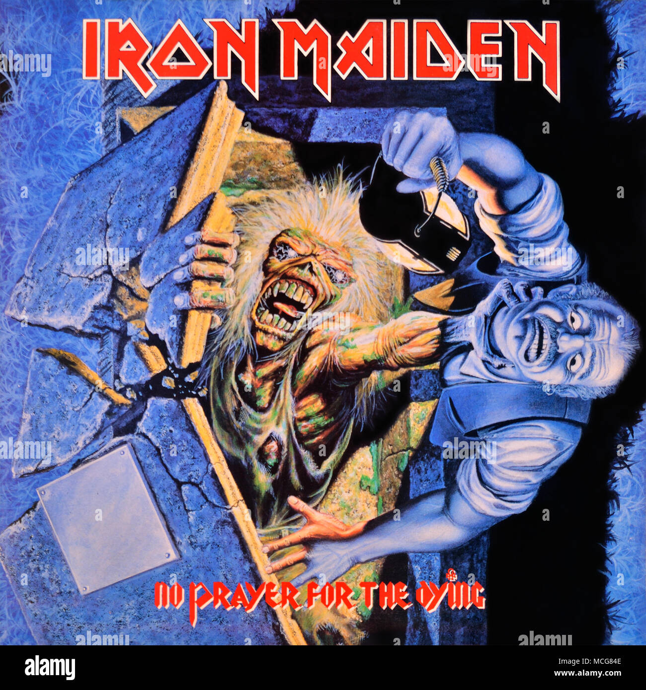 Iron Maiden - portada original del álbum de vinilo - No Prayer for the Dying - 1990 Foto de stock