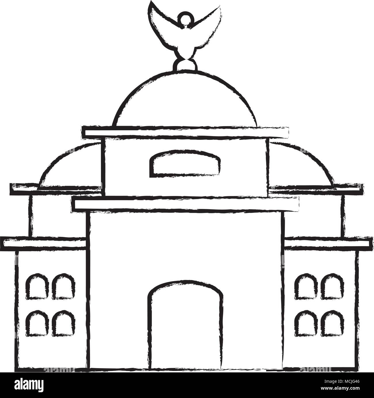 Boceto de México Palacio de Bellas Artes icono sobre fondo blanco, ilustración vectorial Ilustración del Vector