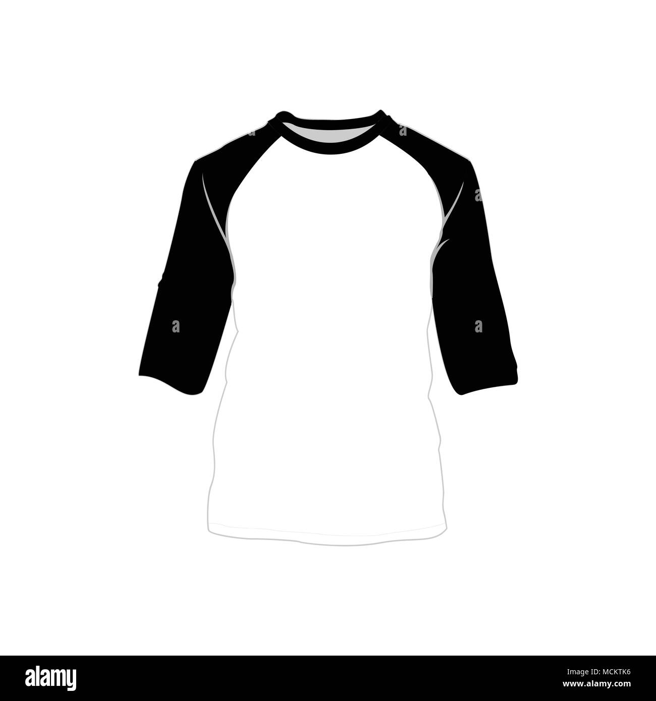 Camiseta Raglan Elemento de estilo de moda en blanco y negro ilustración  vectorial Diseño Gráfico Imagen Vector de stock - Alamy