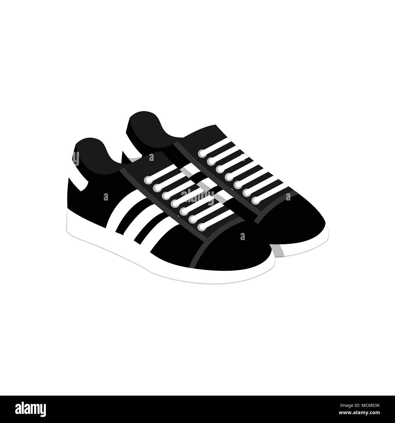Negro Zapatos Zapatillas casual Moda Tema ilustración vectorial Diseño  Gráfico Imagen Vector de stock - Alamy