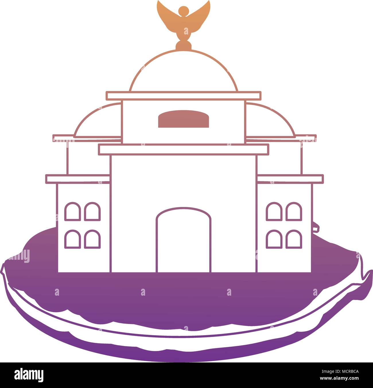 Palacio de Bellas Artes de México icono sobre fondo blanco, ilustración vectorial diseño colorista. Ilustración del Vector