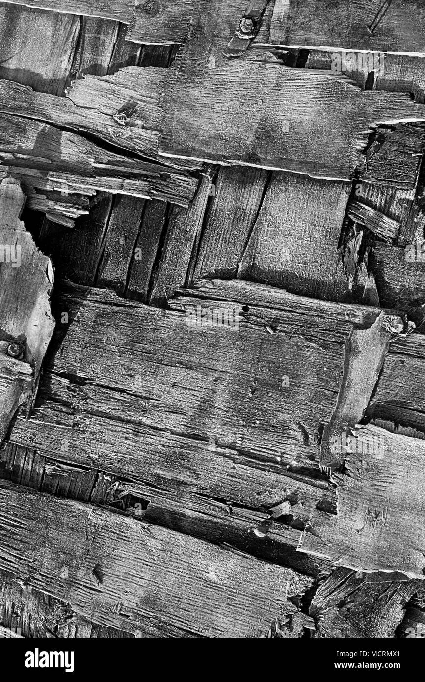 Tiras finas de madera mate en patrones abstractos Foto de stock