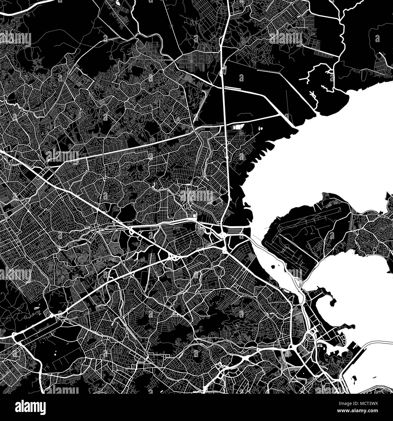 Mapa de la zona de Duque de Caxias, Brasil. Fondo oscuro versión para infografía y proyectos de Mapa de la zona de Duque de Caxias, Brasil. Fondo oscuro versión para infografía y proyectos de